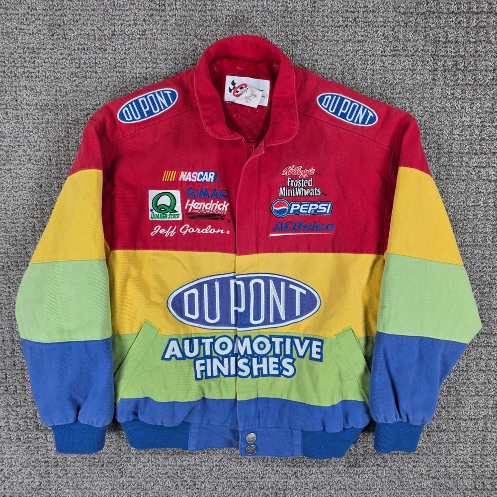 Chase Authentics Jeff Gordon DuPont NASCAR Racing Jacket Kids Medium Red Yellow
